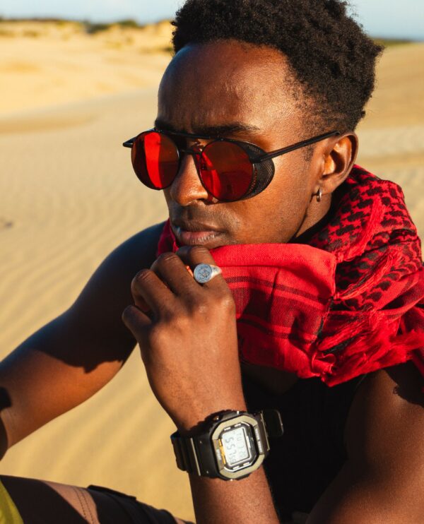 pathfinders in the desert wearing urban sterling 940 argentium rings and chains
