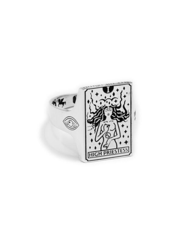 urban sterling arcana chapter high priestess 940 argentium signet ring