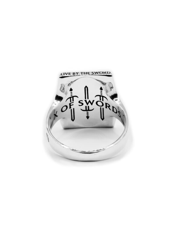 urban sterling arcana chapter x of swords 940 argentium signet ring