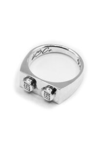 urban sterling lego ring argentium silver signet white background