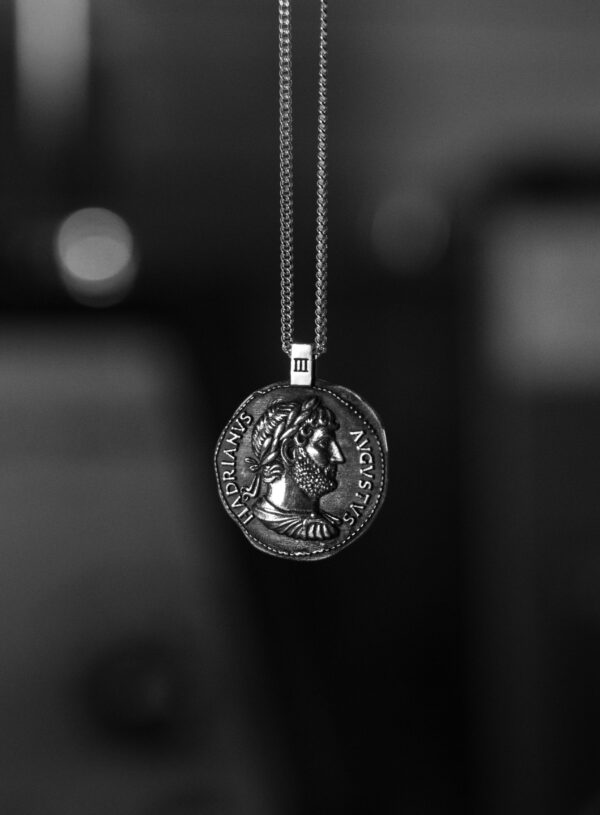 129ad pendant argentium silver coin pendant on chain