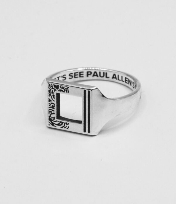 custom urban sterling signet ring with wave texture